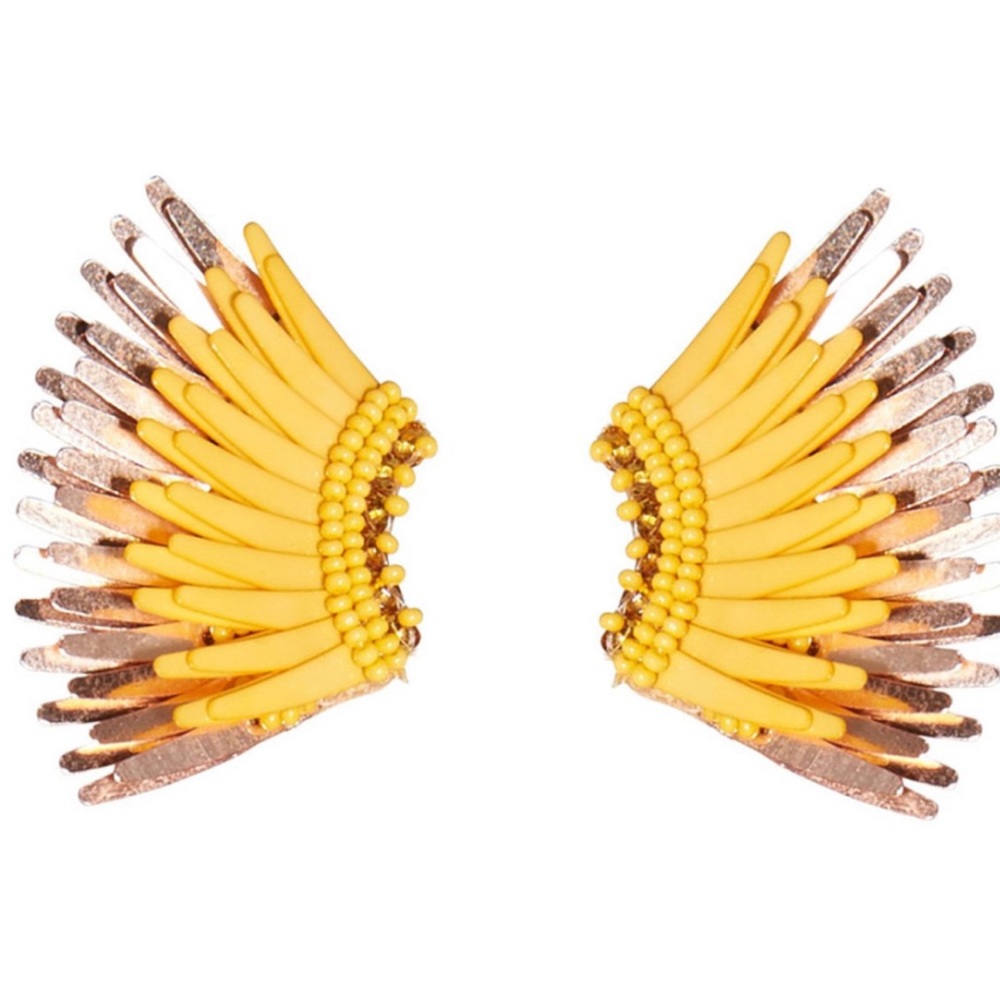 Mini Madeline wing earrings in yellow rose